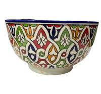 Grand bol de service marocain coloré en céramique polie, fait main, écologique, peint à la main, bol à salade Fasiya, ustensiles de cuisine