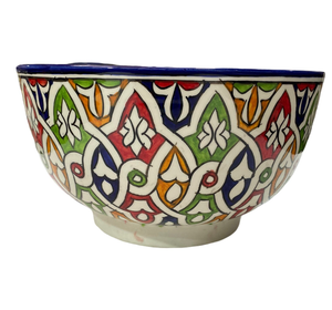 ขนาดใหญ่ที่มีสีสันโมร็อกโกที่ทำด้วยมือเซรามิกชามเสิร์ฟมือวาด Fasiya ชามสลัดเครื่องครัวห้องครัว - Product Image 3