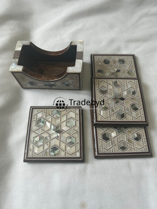 Posavasos con incrustaciones de fregona Premium de Tradebyd, decoración de mesa de lujo hecha a mano para regalos en casa - Product Image 4