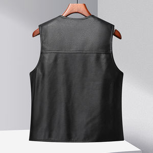 Chaleco de cuero de diseño clásico elegante de alta calidad al por mayor para hombres, Chaleco de cuero genuino de la mejor calidad - Product Image 2