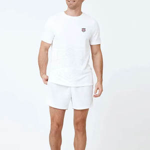 Conjunto de camiseta y pantalones cortos informales de verano para hombre más vendido, logotipo personalizado, transpirable, dos piezas para mayor comodidad - Product Image 1