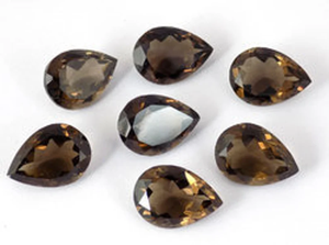 Quartz fumé naturel de qualité AAA 12x10 MM marron coupe poire en vrac directement des fabricants indiens pour la fabrication de bijoux - Product Image 2