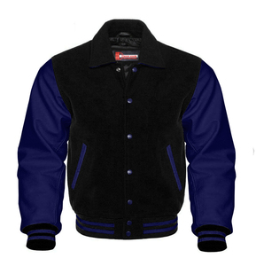 Chaqueta Universitaria Personalizada de Alta Calidad para Hombre, Cómoda, Talla Grande, Cuerpo de Lana, Mangas de Cuero, Estilo Informal, Colores Personalizados - Product Image 1