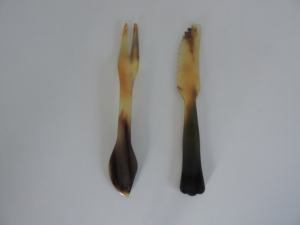 Ensemble de couverts à salade de haute qualité, modèle noir poli, cuillère et fourchette avec manche en corne, pour la cuisine, l'hôtel, Kitchneware - Product Image 5