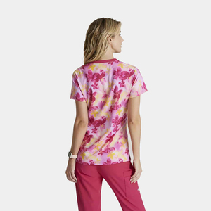 Fabrication sur mesure de gommage de luxe de haute qualité de couleur rose Design floral tendance d'été pour hôpital soins infirmiers pour les femmes vendant gommage d'allaitement - Product Image 2