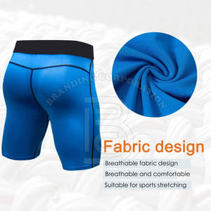 Pantalones cortos de compresión con estampado de sublimación Pantalones cortos de compresión sostenibles Pantalones cortos de hombre de estilo callejero alto impermeables - Product Image 3