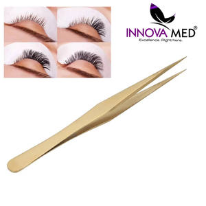 High <b>Precision</b> Lash Tweezers for Eyelash Extension Stainless Steel Professional Beauty <b>Tool</b> for Lash Application 45 degree sharp - Product Image 1