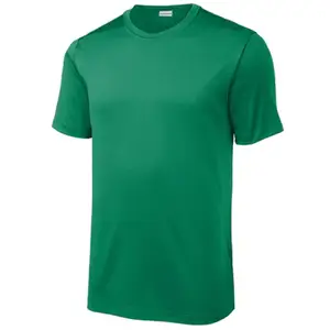 Kaus katun poliester pria super charge kinerja lengan pendek kaus hijau Kelly