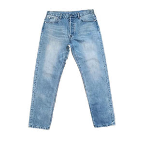 Pantalones Vaqueros Personalizados de Alta Calidad para Hombre, Corte Recto, Color Azul, Diseño Personalizado con Efecto Desgastado por el Sol - Product Image 3