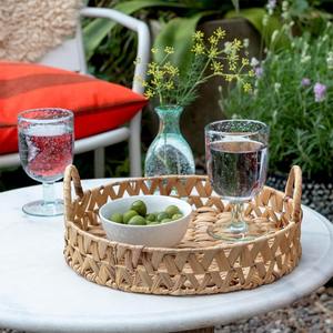 Plateaux en jacinthe d'eau au meilleur prix de gros avec poignée, décoration bohème, plateaux de service tissés fabriqués au Vietnam par KingCraftViet - Product Image 2