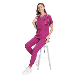 Ensemble de blouses médicales pour femmes au design tendance et personnalisable, toile 100% coton, uniforme infirmier pour clinique, hôpital - Product Image 3