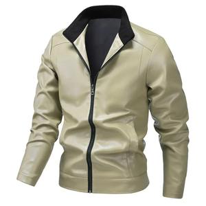 Chaqueta de motorista de piel de oveja auténtica con cremallera de anilina y lavanda azul para hombre con forro de viscosa acolchado y bolsillos exteriores interiores - Product Image 6
