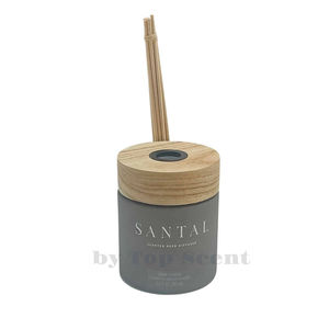 Luxury 120ml Santal Oil <b>Diffuser</b> DIY Wood Glass and Fiber Design with Long Lasting Fresh Fragrance for Everyday Office Use - Product Image 2