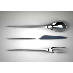 ชุดช้อนส้อมสแตนเลสสำหรับงานหนักที่มีพื้นผิวขัดเงาทนต่อการกัดกร่อนโครงสร้างน้ำหนักเบาและขอบที่ทันสมัย - Product Image 4