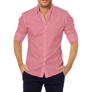 Primavera Verano nueva camisa fina informal inteligente para hombre botón de solapa sólida moda delgada tendencia Simple Top de manga larga - Product Image 5