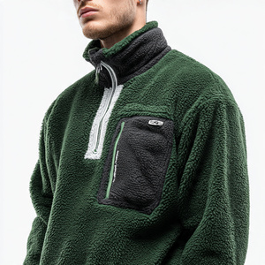 Fashion Chest Pocket Polar Fleece <b>Jacket</b> <b>Men's</b> Winter Printed <b>Sherpa</b> Fleece <b>Jacket</b> <b>Men</b> Streetwear Printed Fleece Sweater - Product Image 3