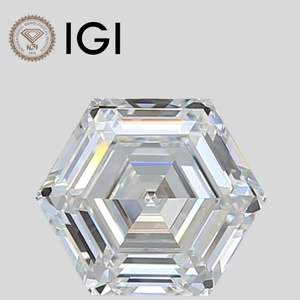 Diamant de laboratoire hexagonal 5 carats F VS2 certifié IGI, taille hexagonale, en vrac - Product Image 1