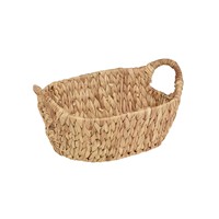 Panier de rangement en jacinthe d'eau tissé accrocheur, panier à linge en osier avec poignées, style vintage écologique