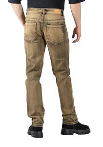 Pantalones Vaqueros de Mezclilla Color Marrón para Hombre, Corte Regular, Bolsillos Rectos, Lavado Ácido, Precio al por Mayor, OEM, Personalizados, a la Moda - Product Image 2