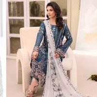 Koleksi Chiffon Bersulam Ramsha Vol F27 Pakaian Pesta Wanita India Pakistan Anti Kusut Cepat Kering Gaun Shalwar Kameez