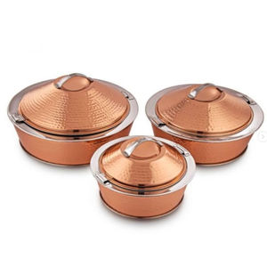 Pot de service alimentaire de conception standard Casserole martelée à la main Présentoir de desserts pour buffet au prix le plus bas - Product Image 3