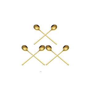 Juego de cucharas decorativas de cubiertos de latón para fines de regalo y eventos de boda a la venta con piezas de diseño simple - Product Image 1