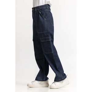 Pantalones Cargo Vaqueros Azules Básicos WM-JNS-SS24-015 de Cintura Alta y Estilo Simple - Product Image 2