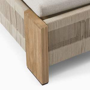 Luxury Outdoor Garden Furniture Rattan Cane Sun Lounger White <b>Cushion</b> for Courtyard Hotel Villa Cottage Resort Wholesale - Product Image 6