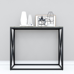 Modern Luxury <b>Console</b> Table Contemporary Decorative Marble with X-Shaped Iron Legs Entry and Villa Application-CST003 - Product Image 3