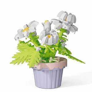 Nanoblock Mini Fleur avec pot en plastique pour décorations de la Saint-Valentin - Product Image 3