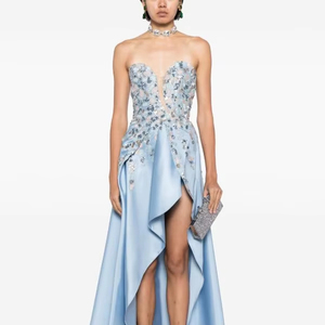 Vestido de Noche Largo sin Mangas, Antiestático, con Bordado Floral, Cuentas y Lentejuelas, Silueta en Línea A para - Product Image 1