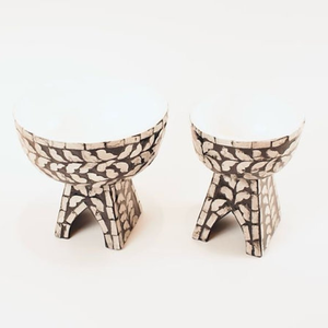 Cuenco de nácar natural hecho a mano con soporte de exhibición de pastel moderno precio al por mayor de Vietnam - Product Image 3