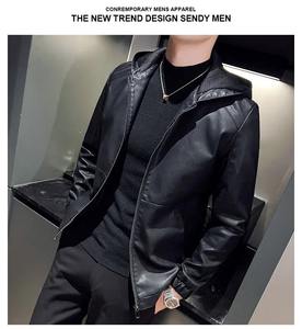 Veste de moto pour hommes de haute qualité en similicuir de mouton de qualité supérieure sweat à capuche coupe ajustée de style vintage vêtements d'extérieur d'hiver légers - Product Image 2