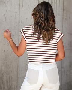 T-shirts courts basiques de qualité supérieure pour femmes, manches courtes, manches dolman, col rond, uni, décontracté - Product Image 3