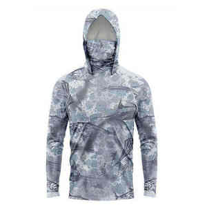 Camisa de Pesca con Capucha de Manga Larga para Hombre, Protección UPF 50, Diseño Sublimado, Anti-UV, Secado Rápido, Poliéster - Product Image 1