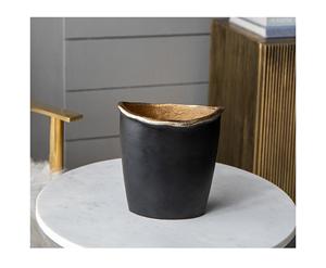 Venta al por mayor de lujo moderno Oro Negro polvo recubierto de aluminio florero personalizado de cerámica India tablero decorativo florero de metal - Product Image 5