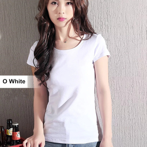 Camiseta informal de algodón de verano para mujer, camiseta de manga corta con cuello redondo, camiseta ligera de moda para uso diario - Product Image 3