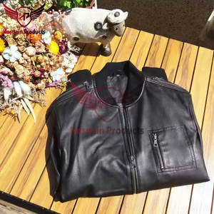 Opción de logotipo personalizado Elegante chaqueta de cuero de bombardero de invierno para los hombres de talla grande disponible al aire libre de gran tamaño chaqueta de cuero en blanco - Product Image 6