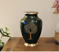 Urne funéraire Art Déco en laiton massif plaqué argent, faite à la main, écologique et durable, pour cendres humaines – Collection Omar Creations – Meilleures ventes