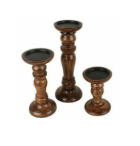 Home and Office In Wholesale Price Wooden <b>Candle</b> <b>Holder</b> Table Centerpiece Decor Farmhouse Wooden Candlestick Stand <b>Pillar</b> & Set - Product Image 1