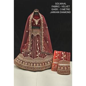 Best <b>Indian</b> Designer Georgette <b>Fabric</b> Heavy Embroidery Work Lehenga Choli with Fancy Embroidery Work Dupatt at Wholesale - Product Image 4