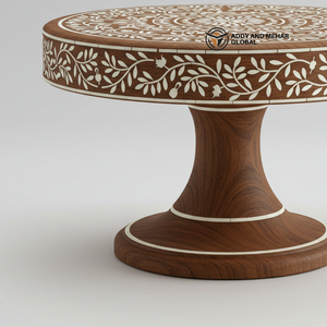 แท่นไม้ฝังกระดูกลายดอกไม้เหมาะสำหรับเค้กขนมอบและของตกแต่งโต๊ะ - Product Image 5