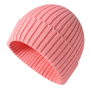 2025 hiver chaud tricoté noir bonnet écharpe ensemble 100% coton côtelé laine plaine bonnet chapeau avec motif d'impression - Product Image 1