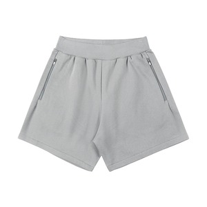 Shorts de gymnastique pour hommes avec logo personnalisé de haute qualité vente en gros de shorts de basket-ball en coton avec logo de broderie à fermeture éclair élastique mi-taille solide - Product Image 2