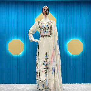 Indian Ethnic Wear Apparel <b>Three</b> Piece Set Women Clothing Printed Indian Kurtis With Palazzo Pants High Quality Material - Product Image 1