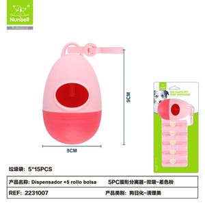 Distributeur de sacs à déjections canines en forme d'œuf avec +5 rouleaux de sacs – Séparateur de déchets pour animaux de compagnie - Product Image 1