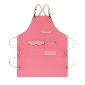 Delantal de Preparación de Alimentos de Lona y Cuero con Bolsillos con Cremallera para Cocinas Profesionales - Product Image 2