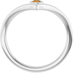 Bague de fiançailles solitaire en acier inoxydable, sertie clos, avec technologie d'incrustation, style éternité tendance, forme géométrique, placage griffe - Product Image 2