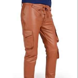 100% pantalon en cuir de Style décontracté à séchage rapide de haute qualité avec motif droit de longueur régulière tissu de qualité supérieure teint en plaine - Product Image 1