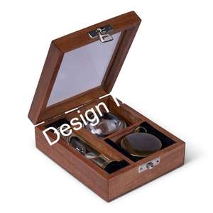 Artículo de regalo náutico reloj de arena y brújula con caja de madera caja de uso personalizado Kit aventurero última caja de temporizador de arena - Product Image 5
